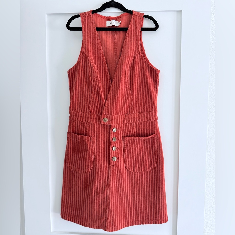 MP/D Coral/Rust Corduroy Striped Mini Dress